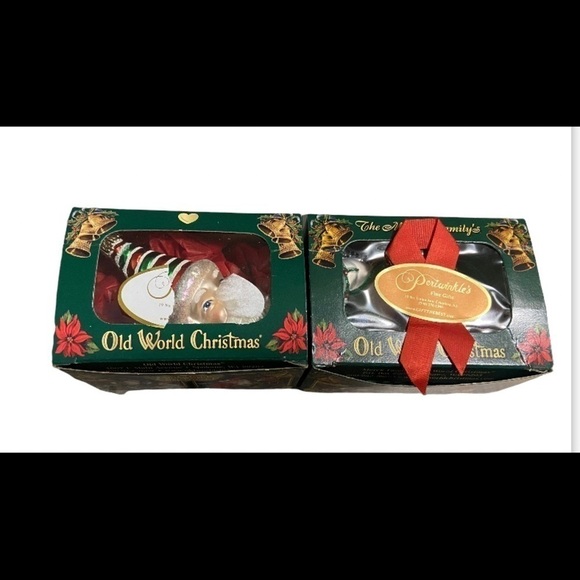 LOT OF 2 OLD WORLD CHRISTMAS TREE ORNAMENTS SANTA & ROCKING HORSE IN BOXES - Picture 7 of 9